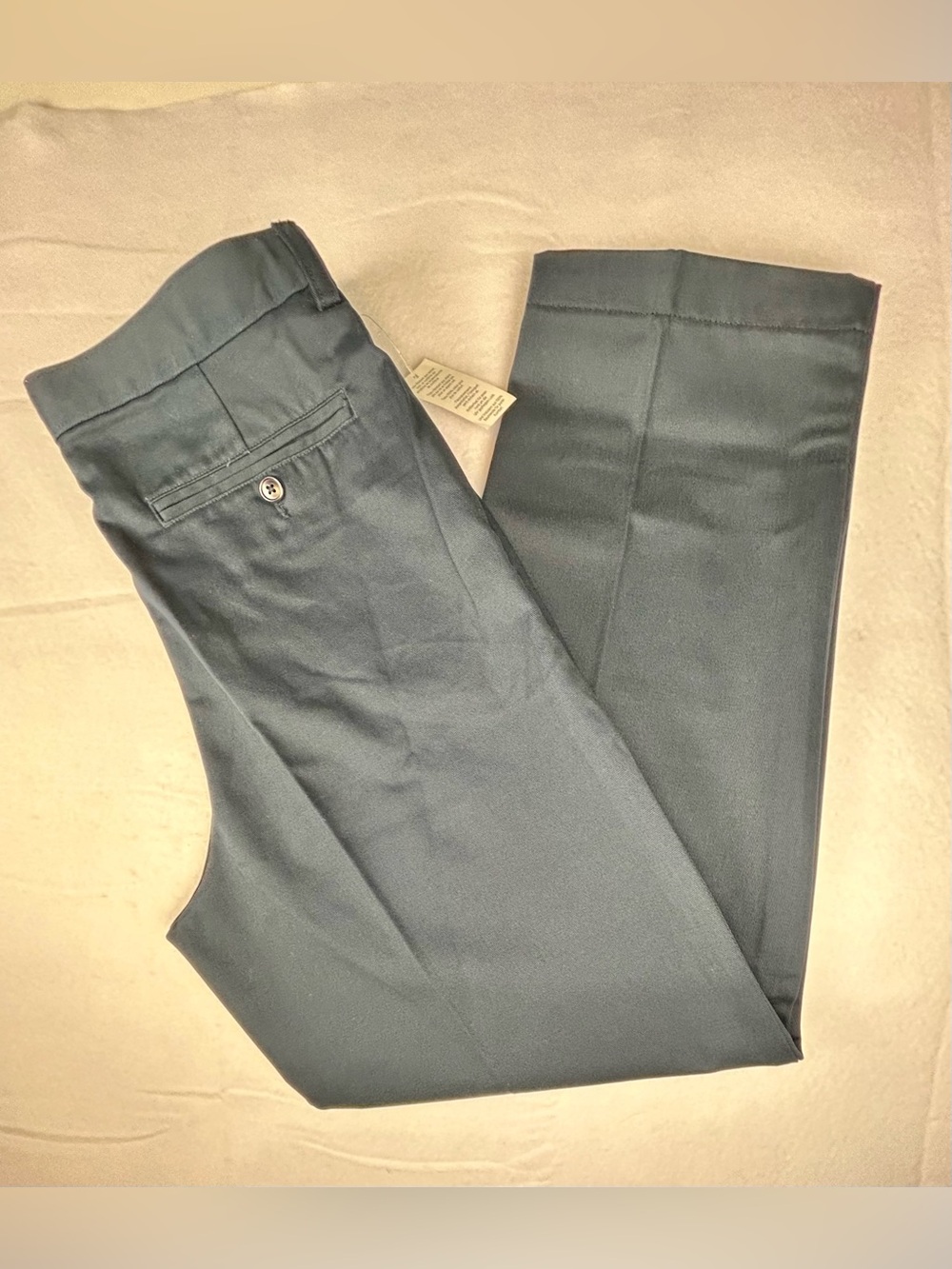 Lands End Pants Boys Size 20 Navy Flat Front Chinos